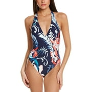 Carmen Marc Valvo womens Halter One-Piece, 4, Blue